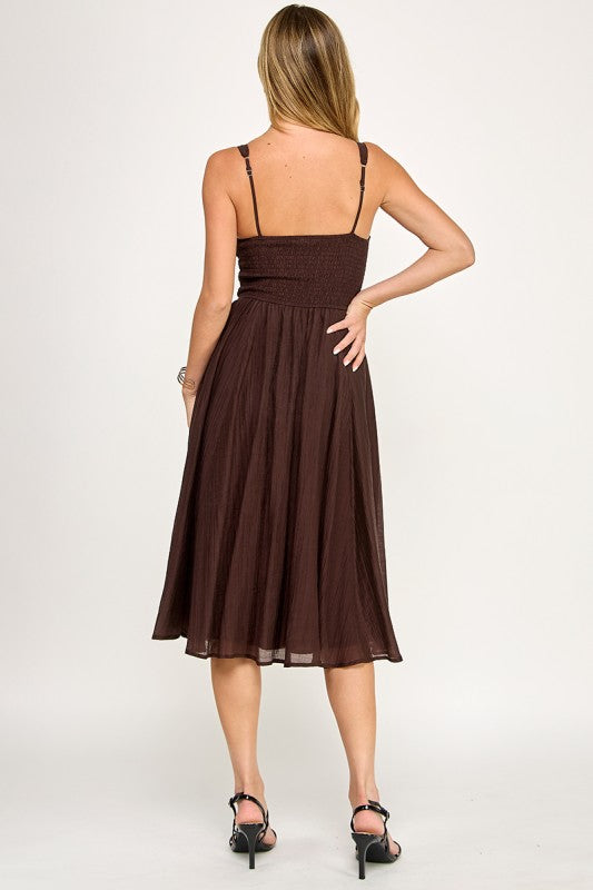 D5578 Smocked Midi Dress