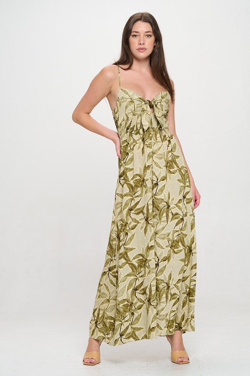 R5325-1 Wide-Leg Smocked Back Jumpsuit
