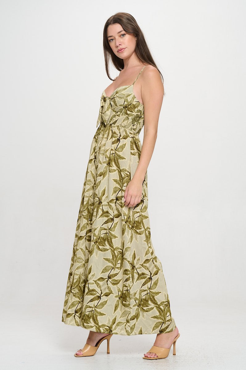 R5325-1 Wide-Leg Smocked Back Jumpsuit