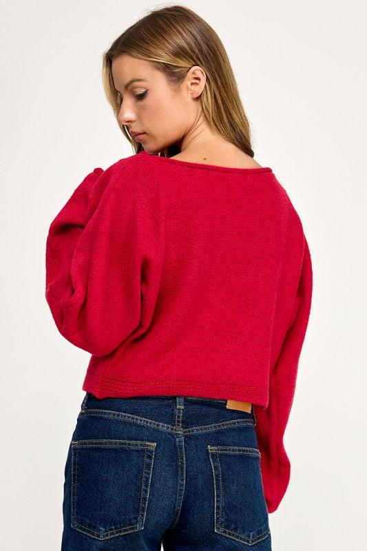SW5340S CROPPED BOAT NECK SWEATER