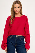 SW5340S CROPPED BOAT NECK SWEATER