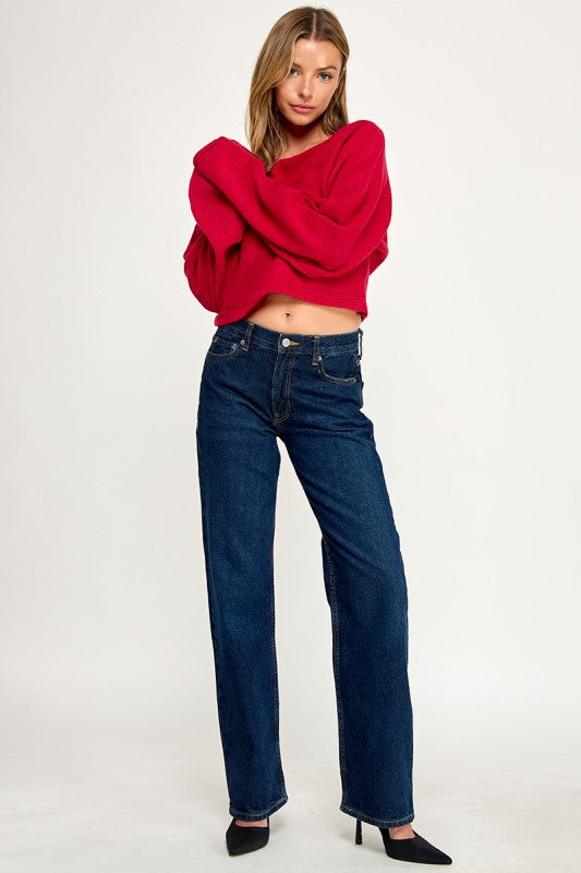 SW5340S CROPPED BOAT NECK SWEATER