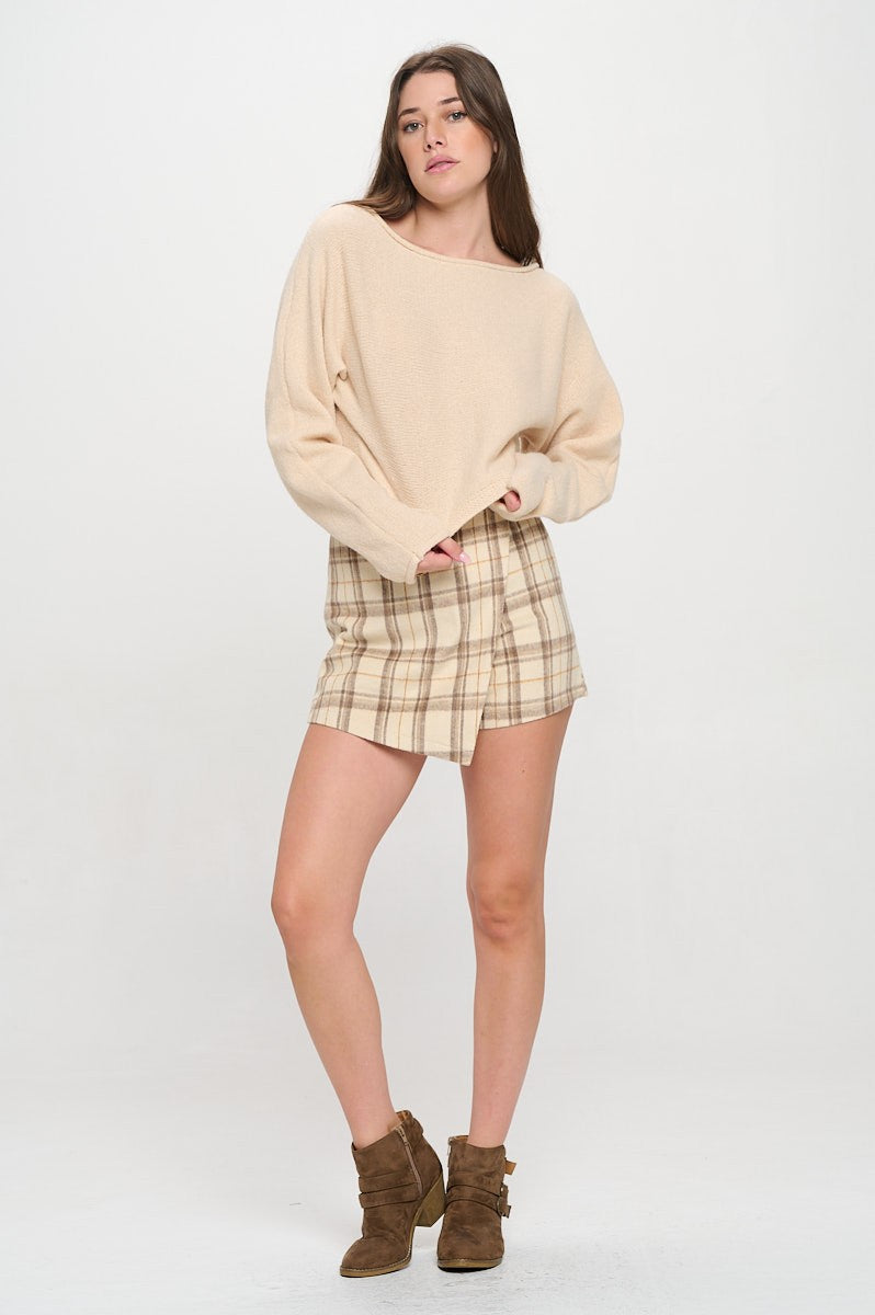SW5340S CROPPED BOAT NECK SWEATER