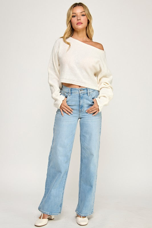 SW5340S CROPPED BOAT NECK SWEATER