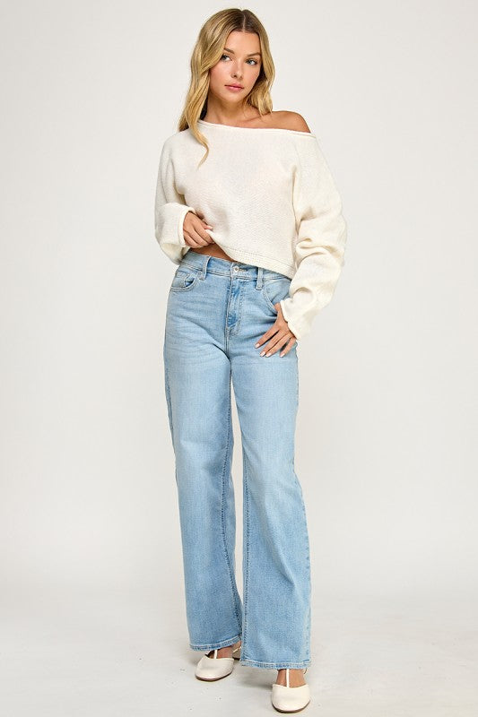 SW5340S CROPPED BOAT NECK SWEATER