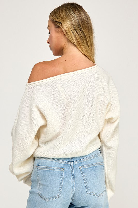 SW5340S CROPPED BOAT NECK SWEATER