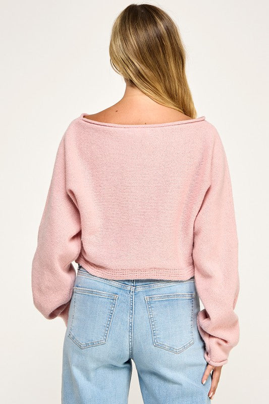 SW5340S CROPPED BOAT NECK SWEATER