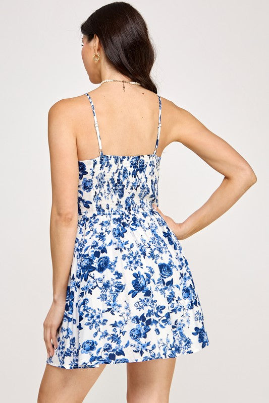 Floral Print Corset Mini Dress