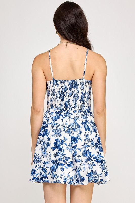 Floral Print Corset Mini Dress