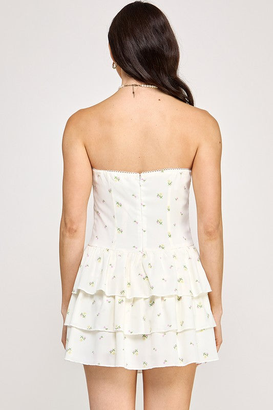 Floral Tube Dress with Built-in Shorts