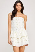 Floral Tube Dress with Built-in Shorts