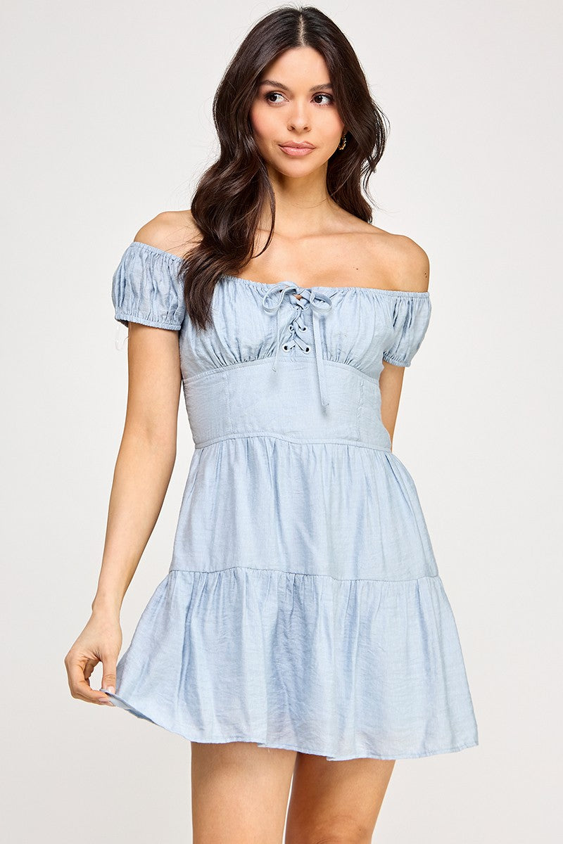 Two-Way Shoulder Criss Cross Front Dress