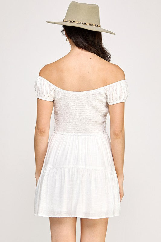 Two-Way Shoulder Criss Cross Front Dress