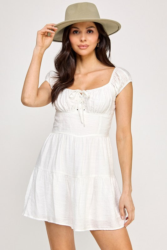 Two-Way Shoulder Criss Cross Front Dress