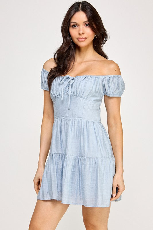 Two-Way Shoulder Criss Cross Front Dress