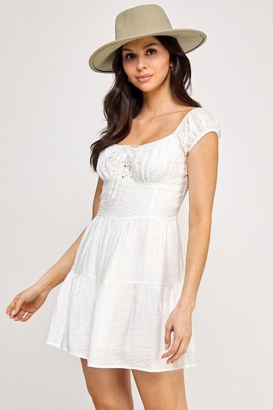 Two-Way Shoulder Criss Cross Front Dress