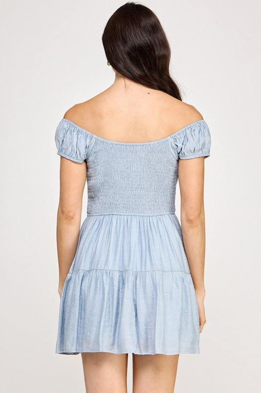 Two-Way Shoulder Criss Cross Front Dress