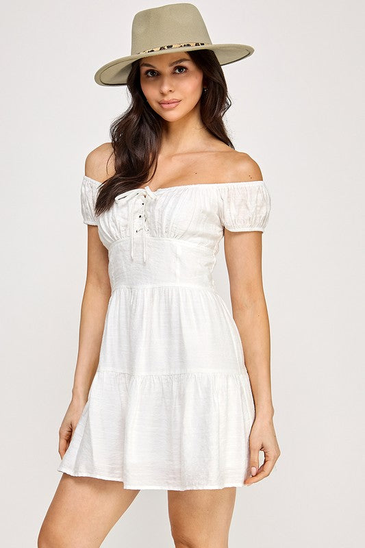 Two-Way Shoulder Criss Cross Front Dress