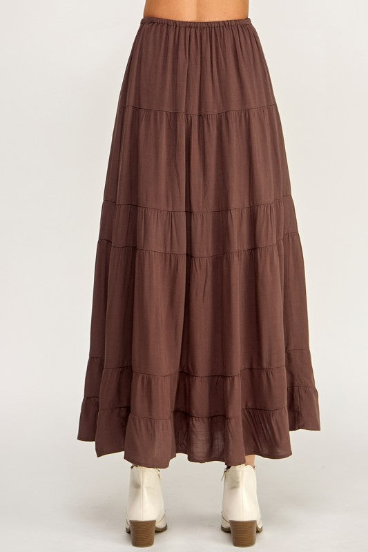 S5447 Linen Maxi Skirt with Inserted Pockets