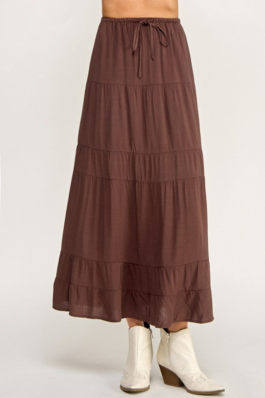 S5447 Linen Maxi Skirt with Inserted Pockets