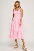 D5564 Crinoline-Lined Sleeveless Midi Dress