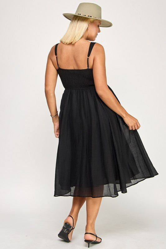 D5544X Plus Square Neck Midi Dress