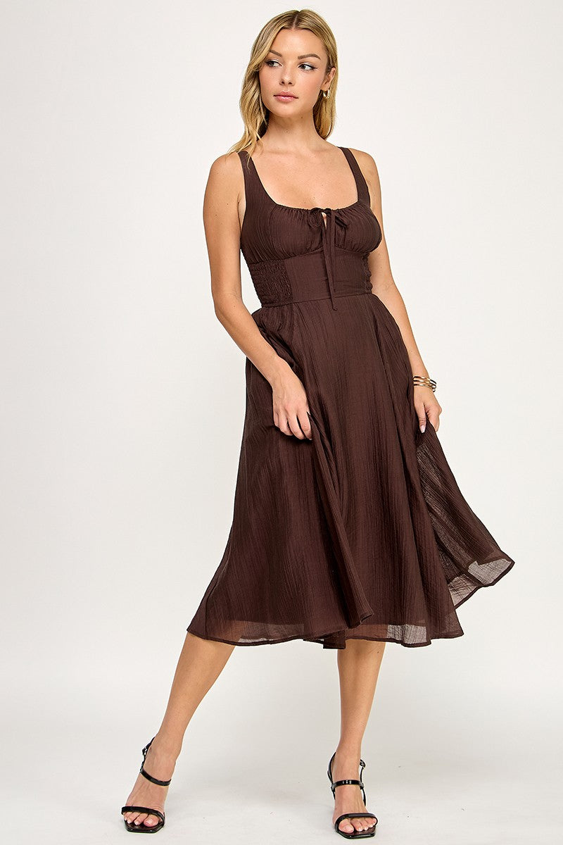 D5578 Smocked Midi Dress
