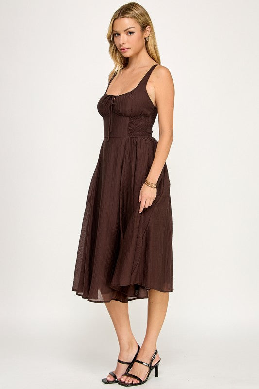 D5578 Smocked Midi Dress