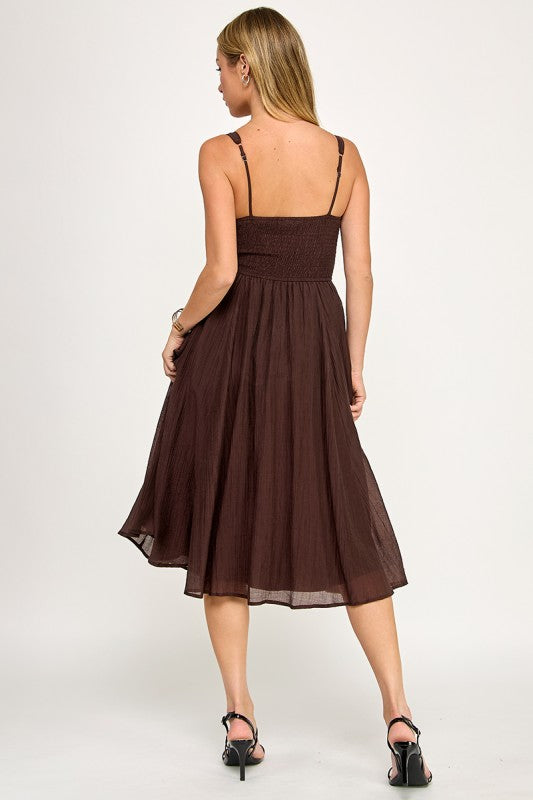 D5578 Smocked Midi Dress
