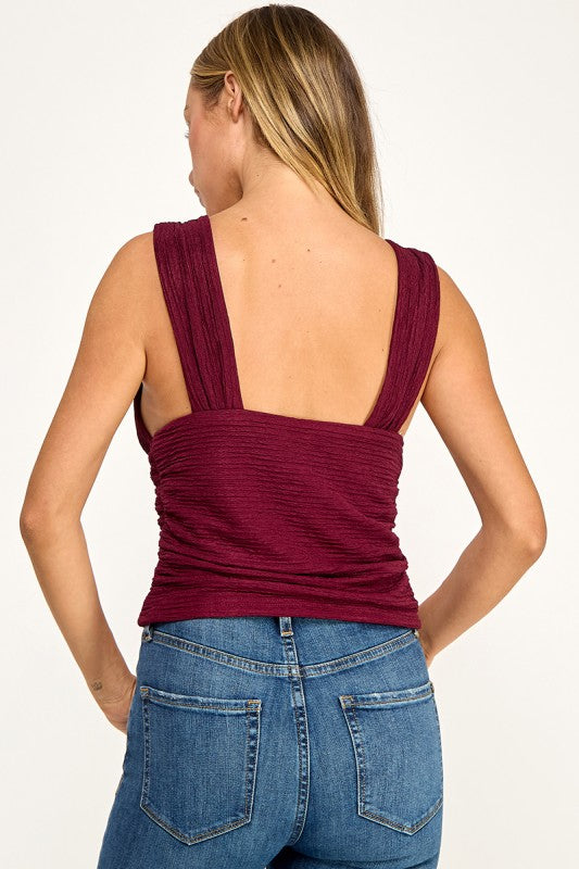 T5560 Whisper Ruched Sleeveless Top