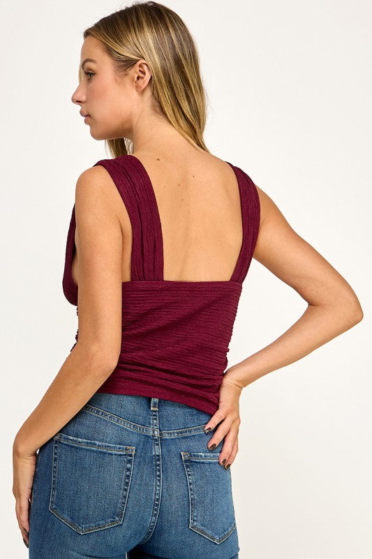 T5560 Whisper Ruched Sleeveless Top