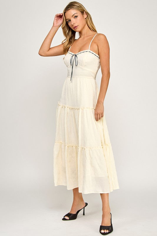 D5508 Tiered Smocked Midi Dress
