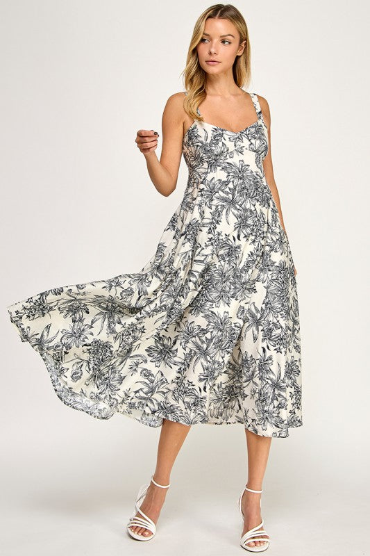 D5634 Tropical Oasis Midi Dress