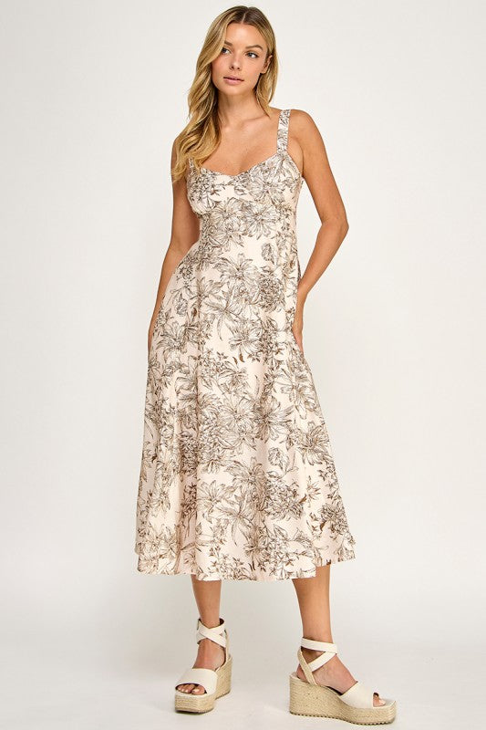 D5634 Tropical Oasis Midi Dress