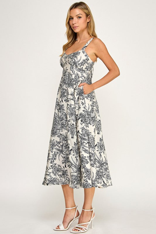 D5634 Tropical Oasis Midi Dress