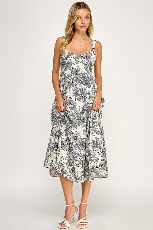 D5634 Tropical Oasis Midi Dress