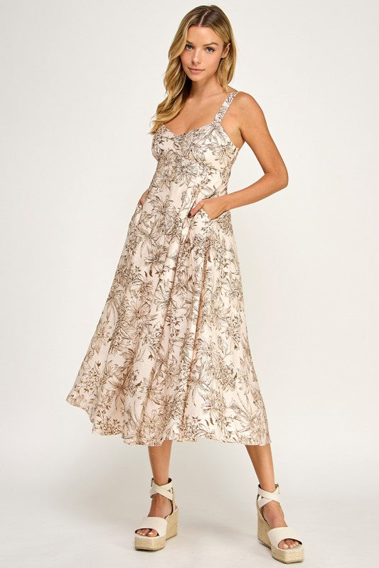 D5634 Tropical Oasis Midi Dress