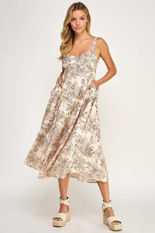 D5634 Tropical Oasis Midi Dress