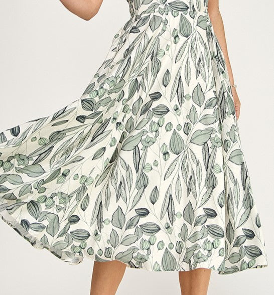D5526-2 Floral Halter Bell Dress