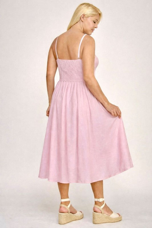 D5544X Plus Square Neck Midi Dress