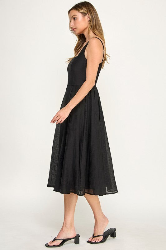 D5544 Square Neck Midi Dress