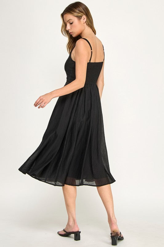 D5544 Square Neck Midi Dress