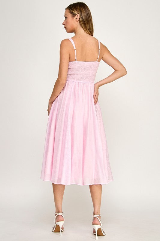 D5544 Square Neck Midi Dress