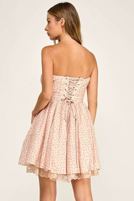 D5787 Floral Tube Mini Dress