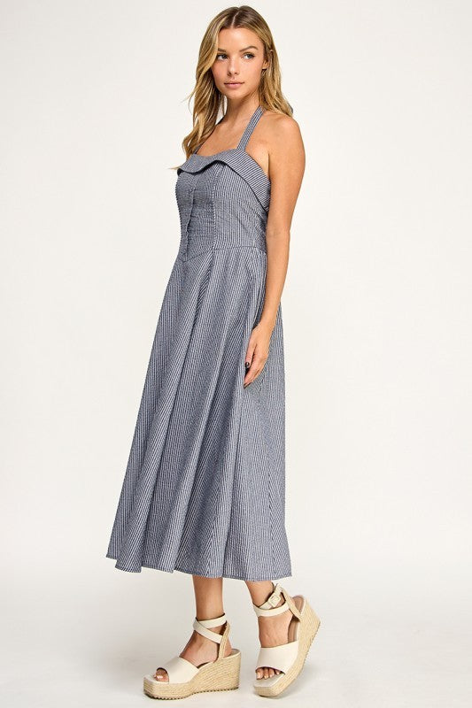 D5526-1 Tailored Texture Midi Dress