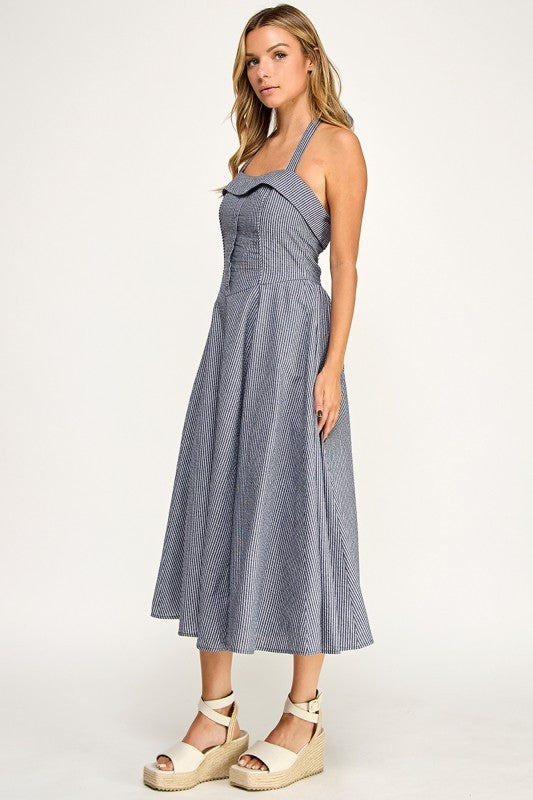 D5526-1 Tailored Texture Midi Dress