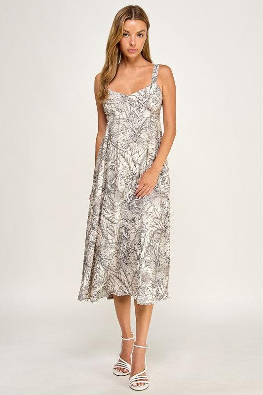 D5634Y-2 Tropical Oasis Midi Dress