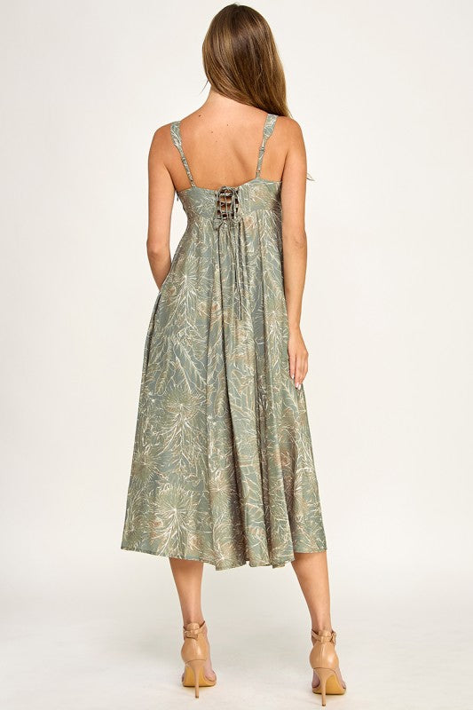D5634Y-2 Tropical Oasis Midi Dress