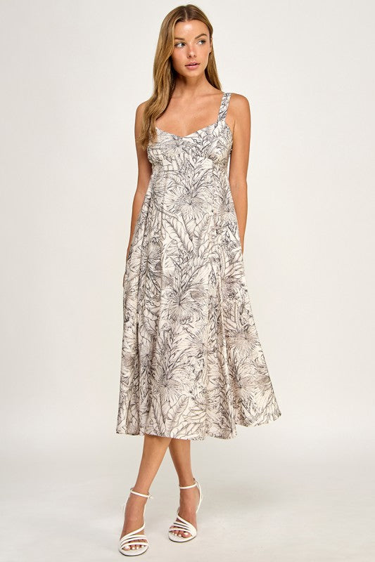 D5634Y-2 Tropical Oasis Midi Dress