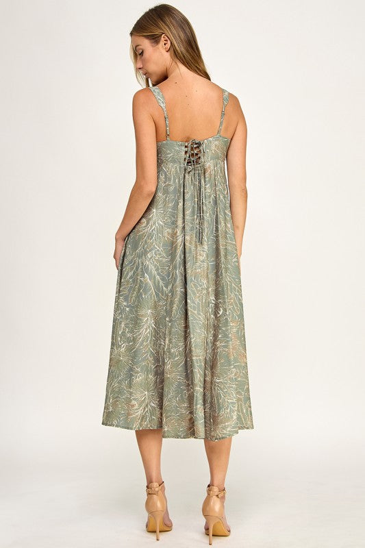 D5634Y-2 Tropical Oasis Midi Dress